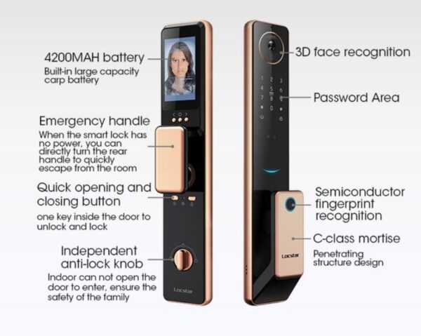 Tuya 3D Face Recognition Smart Door Lock lockcity.co.ke